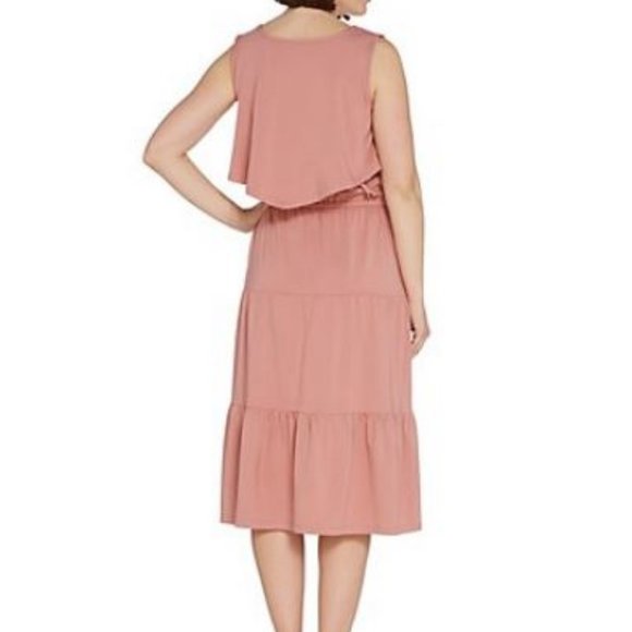 Denim & Co. Sleeveless V-Neck Tiered Dress with Ruffle Detail 5069 - Picture 2 of 2